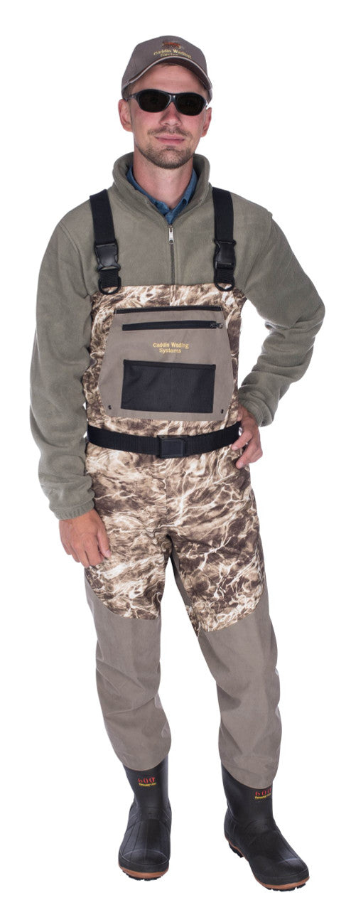 Load image into Gallery viewer, Man modeling Mossy River Series Breathable Bootfoot Waders
