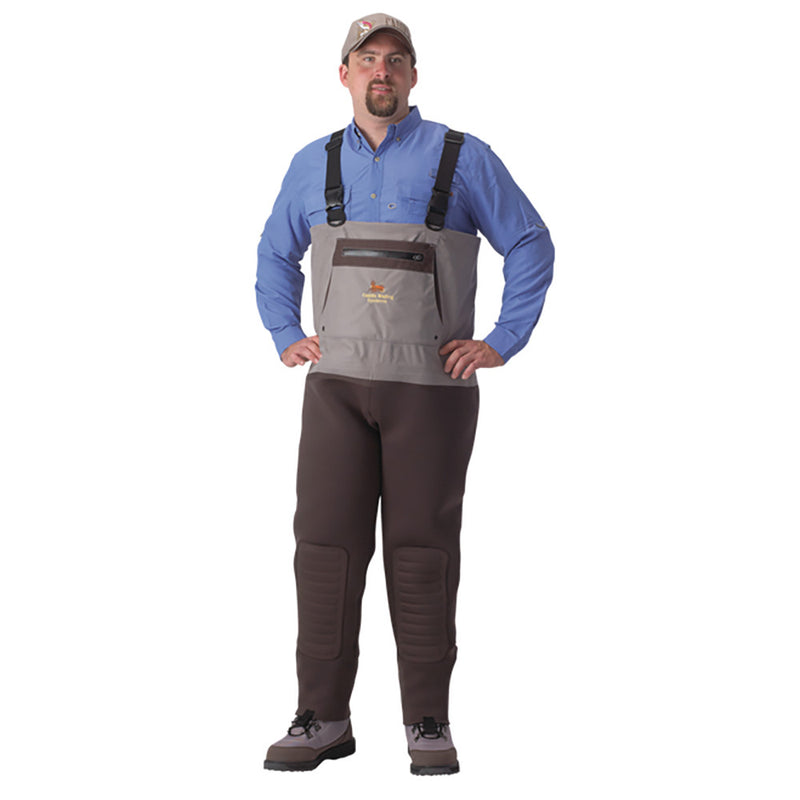 Load image into Gallery viewer, Man modeling Hybrid Breathable/Neoprene Stockingfoot Waders
