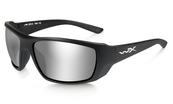 Wiley X WX Kobe Sunglasses - Matte Black Frame/Silver Flash (Smoke Grey) Lenses