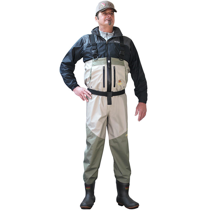 Man modeling Zippered Deluxe Plus Breathable Bootfoot Waders