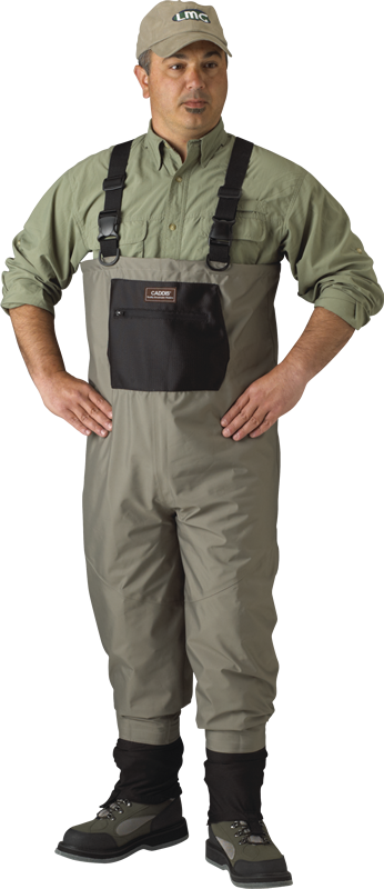 Man modeling Caddis Breathable Stockingfoot Waders