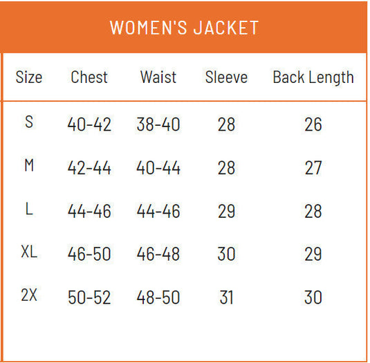 Frogg Toggs Womens Stormwatch Jacket Size Chart