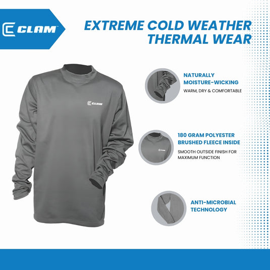 CLAM Mens Extreme Cold Weather Thermal Wear Top