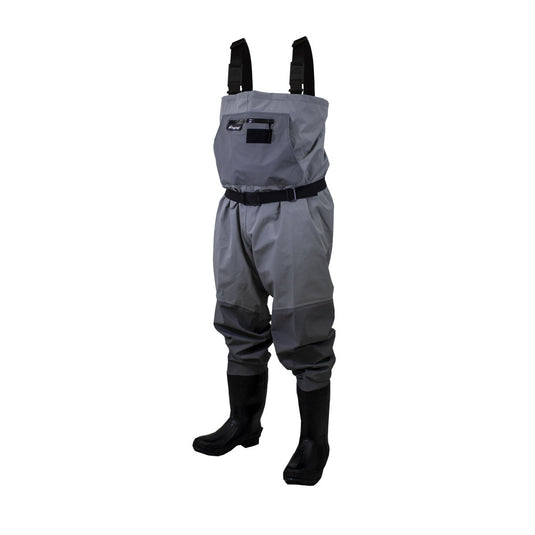 Frogg Toggs Mens Gray Hellbender PRO Bootfoot Felt Sole Chest Wader