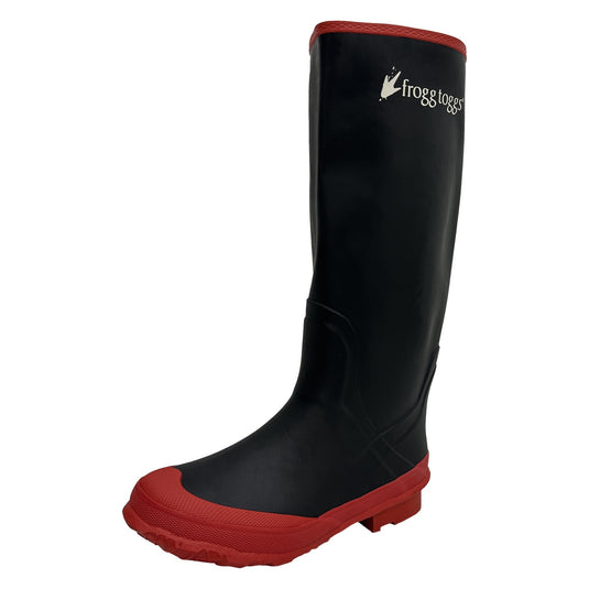 Frogg Toggs Mens 16" Black and Red Waterproof Rubber Utility Boot
