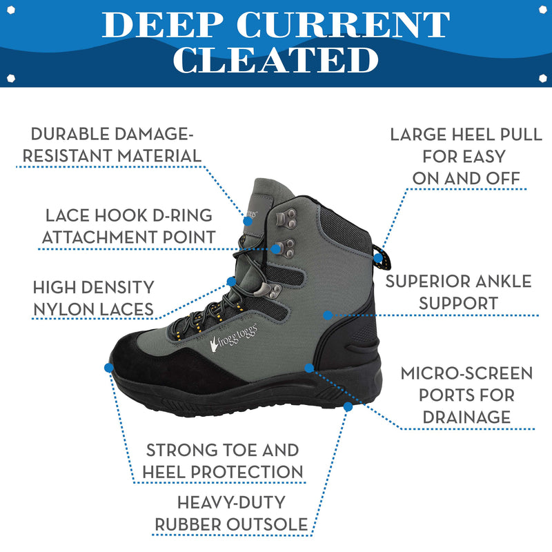 Load image into Gallery viewer, Frogg Toggs Mens Dark Graphite Deep Current Cleated Wading Boot
