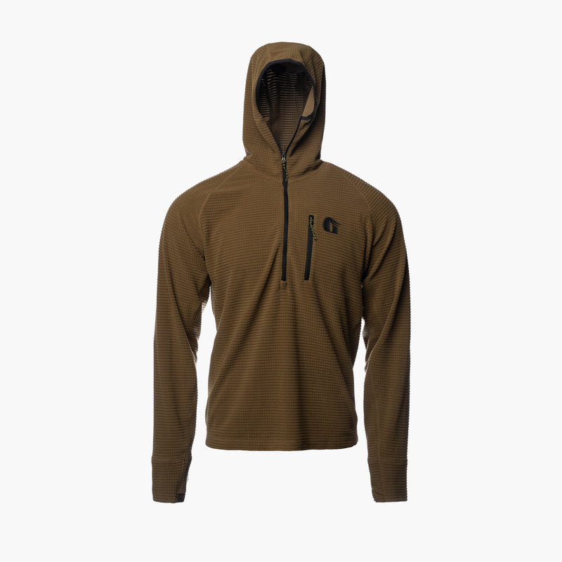 Load image into Gallery viewer, Gator Waders Men&#39;s Coyote Waypoint Grid Fleece 1/2 Zip Hoodie
