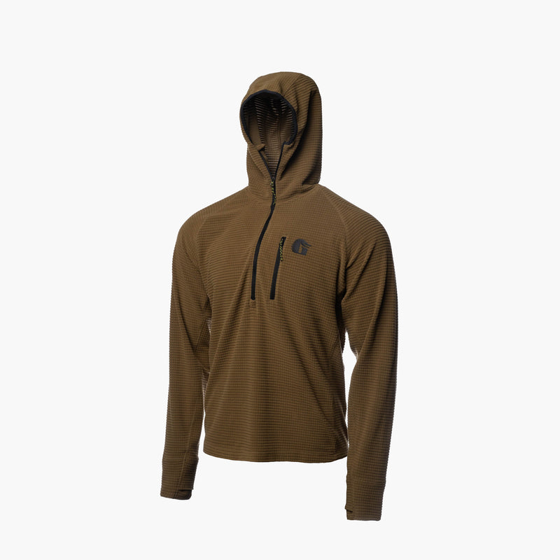 Load image into Gallery viewer, Gator Waders Men&#39;s Coyote Waypoint Grid Fleece 1/2 Zip Hoodie
