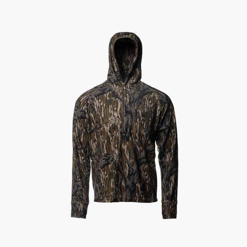 Load image into Gallery viewer, Gator Waders Men&#39;s Mossy Oak Treestand Waypoint Grid Fleece 1/2 Zip Hoodie
