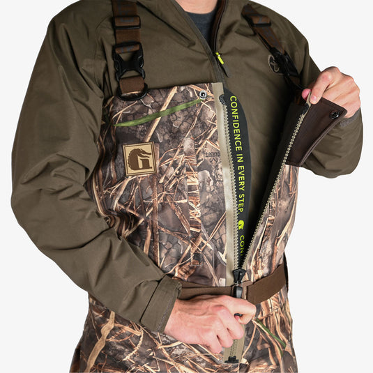 Gator Waders Mens Realtree Max-7 Omega Uninsulated Zip Wader