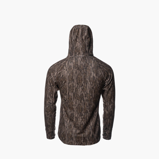 Gator Waders Womens Mossy Oak Bottomland Waypoint Grid Fleece 1/2 Zip Hoodie 