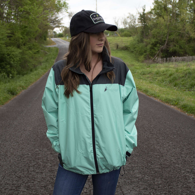 Load image into Gallery viewer, Frogg Toggs Womens Seafoam and Gray River Toadz Waterproof Jacket
