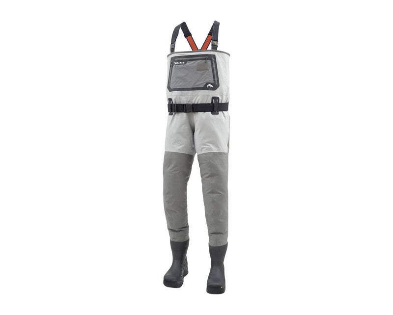 Load image into Gallery viewer, Simms G3 Guide Vibram Sole Bootfoot Chest Waders - Light Grey
