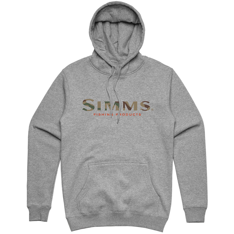 Load image into Gallery viewer, Simms Mens Grey Heather CX Logo Pullover Hoodie
