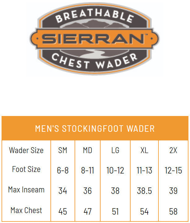 Frogg Toggs Mens Slate/Gray Sierran Stockingfoot Chest Waders
