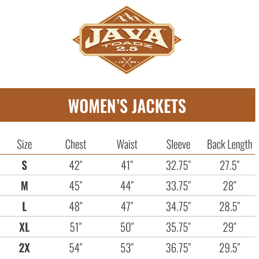 Frogg Toggs Womens Java Toadz 2.5 Jacket Size Chart