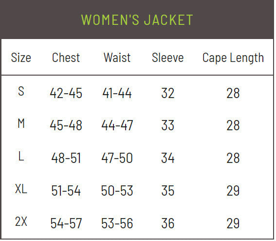 Load image into Gallery viewer, Frogg Toggs Womens Xtreme Light Jacket Size Chart
