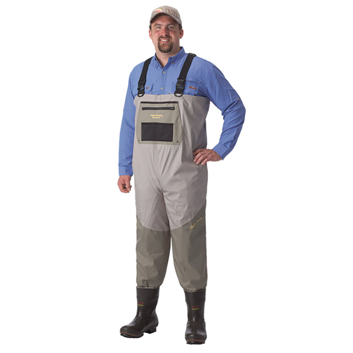 Man modeling Breathable 600 Gram Thinsulate Bootfoot Waders