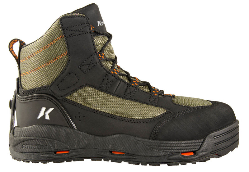 Load image into Gallery viewer, Korkers Mens Olive/Black Greenback Wading Boots with Kling-On Soles
