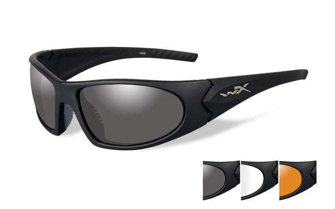 Wiley X Romer 3 Sunglasses - Matte Black Frame/Smoke Grey/Clear/Light Rust Lenses