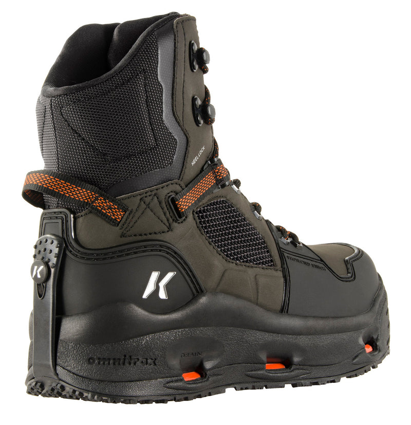 Load image into Gallery viewer, Korkers Mens Black Terror Ridge Wading Boots with Kling-On &amp; Studded Kling-On Soles

