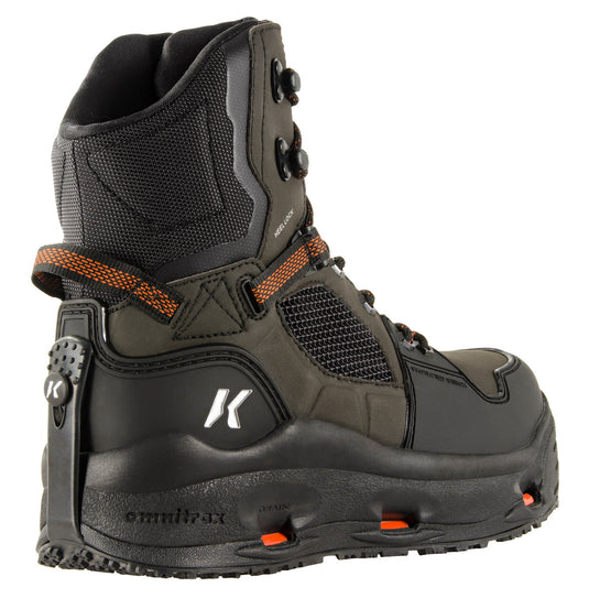 Korkers Mens Black Terror Ridge Wading Boots with Kling-On & Studded Kling-On Soles