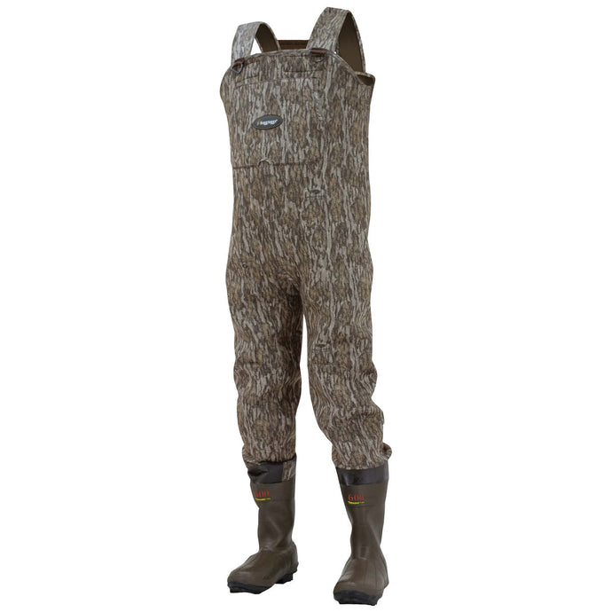 Frogg Toggs Mens Mossy Oak Bottomland Amphib 3.5mm Neoprene Cleated Bootfoot Chest Waders