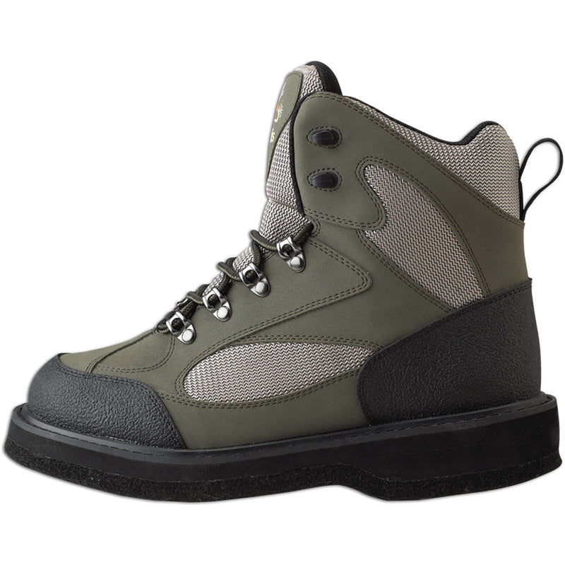 Load image into Gallery viewer, Olive/Smoke Northern Guide Light Weight Felt Bottom Wading Shoe
