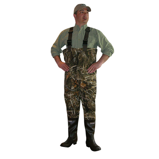 Man modeling Realtree Max-5 2-ply Chest Waders