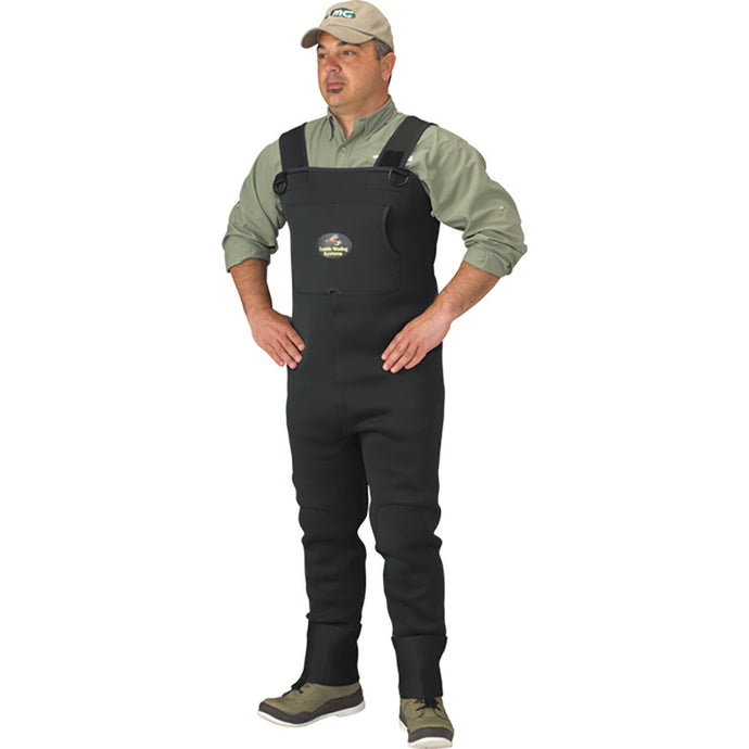 Man modeling Breathable 600 Gram Thinsulate Bootfoot Waders