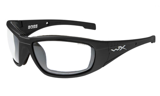 Wiley X WX Boss Sunglasses - Matte Black Frame/Clear Lenses