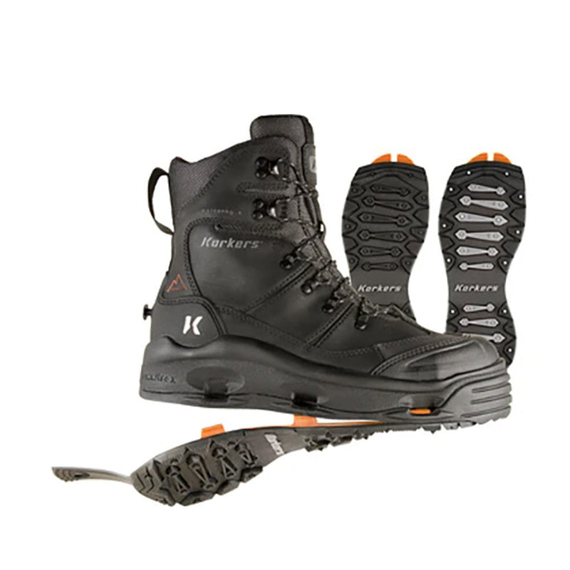 Load image into Gallery viewer, Korkers Mens Black/Grey Snowjack Pro Winter Work Boots
