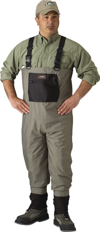 Load image into Gallery viewer, Man modeling Caddis Breathable Stockingfoot Waders
