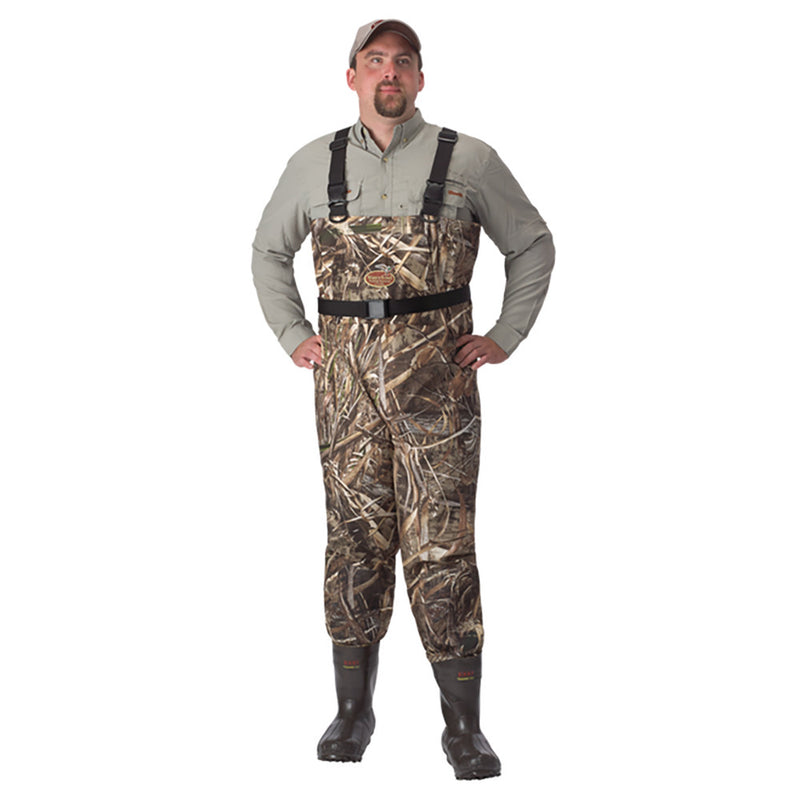 Load image into Gallery viewer, Man modeling Realtree Max-5 1000 Gram Breathable Waders
