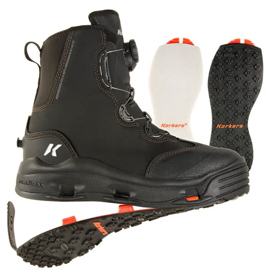 Korkers Devil's Canyon Wading Boots with Felt & Kling-On Soles - Black