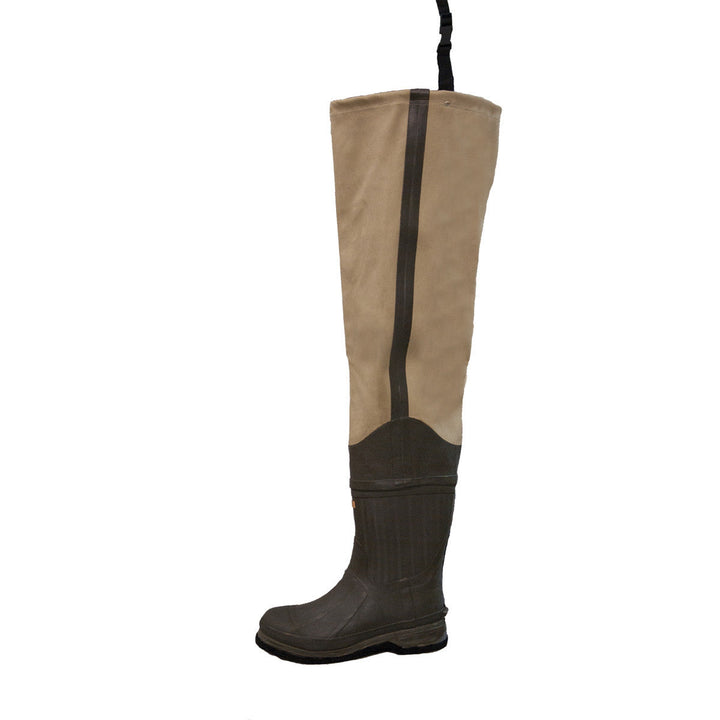 Frogg Toggs Mens Khaki Bull Frogg 3 Ply Canvas Felt Hip Waders 6814