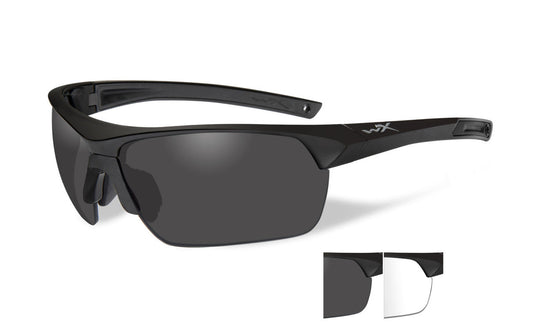Wiley X WX Guard Advanced Sunglasses - Matte Black Frame/Smoke Grey - Clear Lenses