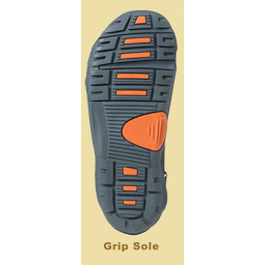 Bottom grip sole for the Northern Guide Neoprene Grip Sole Wading Shoes in gray/brown-orange