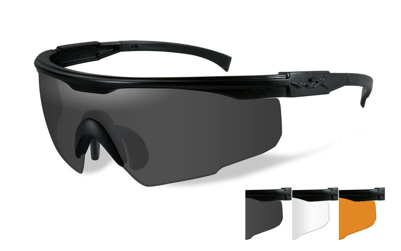 Load image into Gallery viewer, Wiley X PT-1 Sunglasses - Matte Black Frame/Smoke Grey/Clear/Light Rust Lenses
