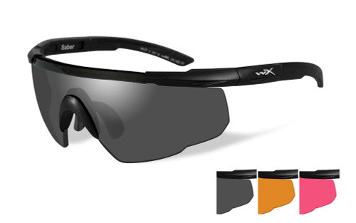 Wiley X Saber Advanced Sunglasses - Matte Black Frame/Smoke Grey - Light Rust - Vermillion Lenses