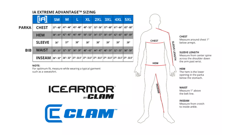 Load image into Gallery viewer, Ice Armor Extreme Advantage Bib - Grey/Black Size Chart
