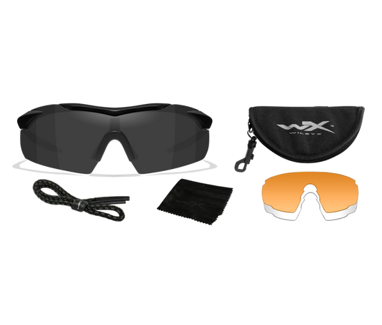Wiley X WX Vapor Sunglasses - 3 Lens Package - Matte Black Frame